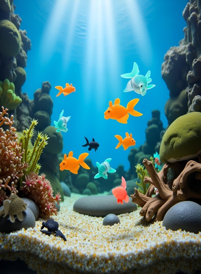Dwuww 5 Pcs Lifelike Reusable Plastic Artificial Moving Floating Fishes Ornament Decorations for Aquarium Fish Tank Pet Supplies - Image 3